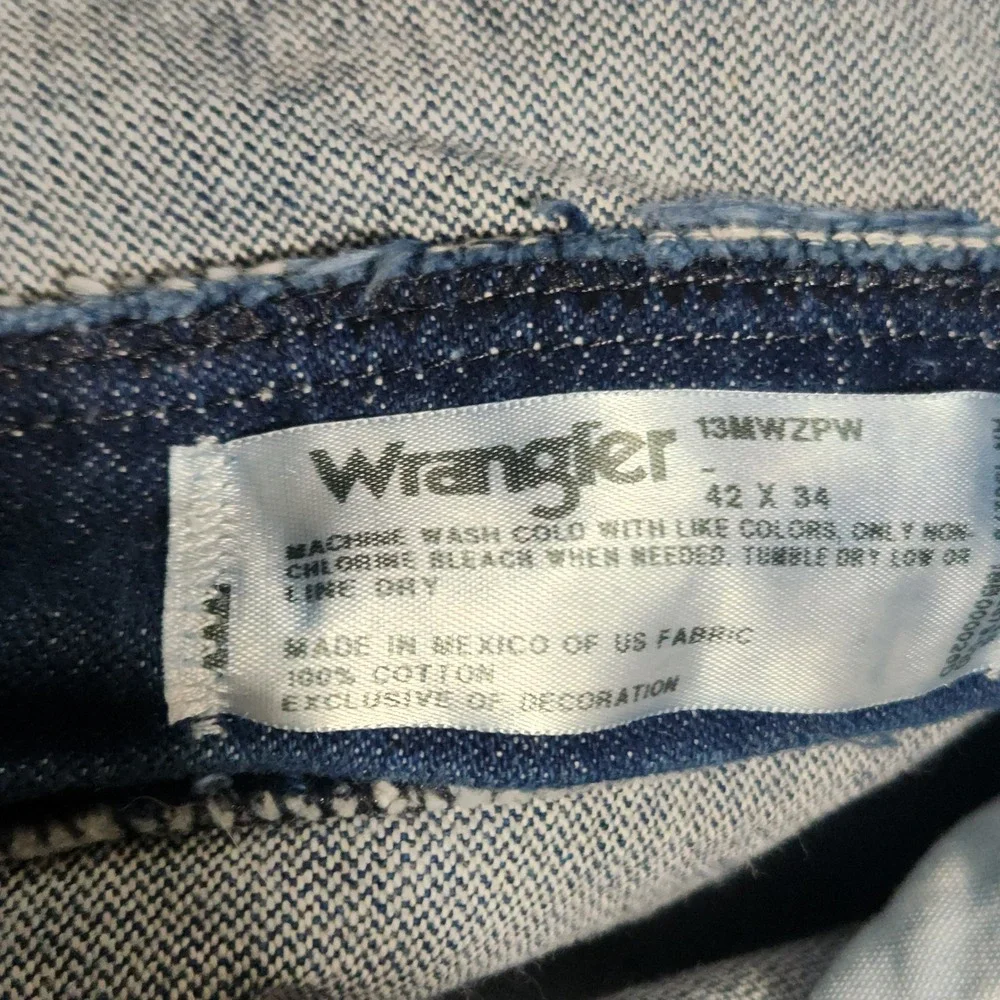 Wrangler Jeans Men's 42x34 High Rise Cowboy Cut 13MWZPW Blue Denim Pants